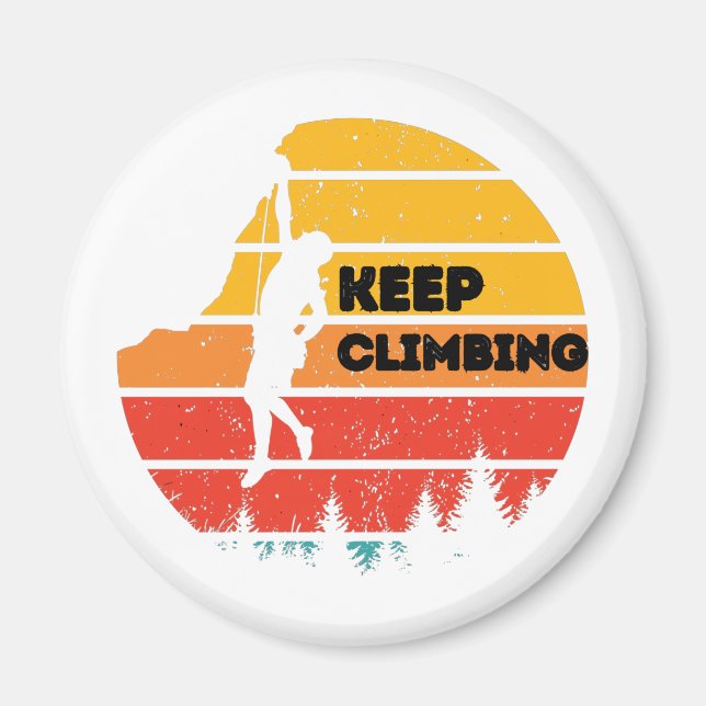 Vintage Rock Climbing Retro Climber Silhouette  Magnet (Front)