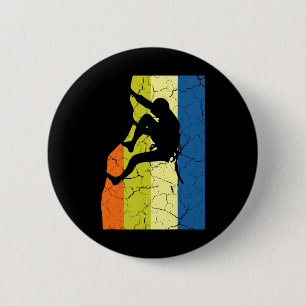 Vintage Rock Climbing Retro Mountains Climber Tee 6 Cm Round Badge
