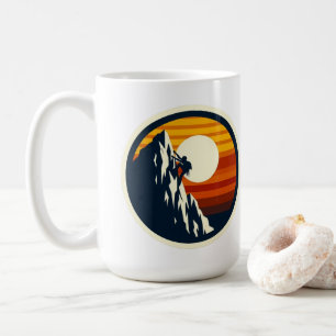 Vintage Rock Climbing Retro Sunset Mountain Sticke Coffee Mug