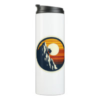 Vintage Rock Climbing Retro Sunset Mountain Sticke