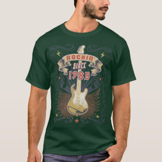 Vintage Rock Music Lover Rockin Since 1985 37th Bi T-Shirt