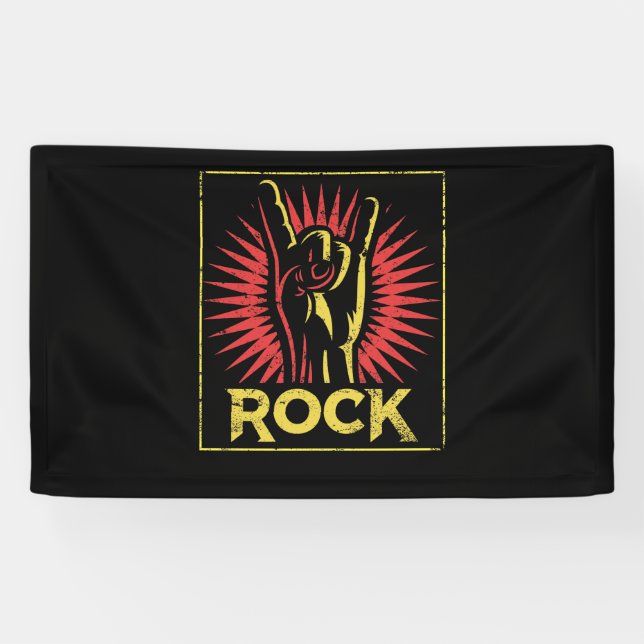 Vintage Rock n Roll - Concert Band Retro Banner (Horizontal)