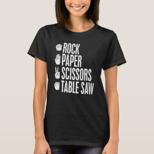 Vintage Rock Paper Scissors Table Saw Women Men T-Shirt