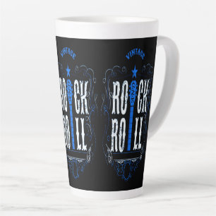Vintage Rock & Roll Blue Latte Mug