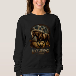 Vintage Rock Springs Wyoming Mountains Horse Weste Sweatshirt