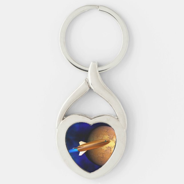 vintage rocket key ring (Front)