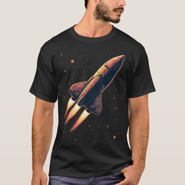 Vintage Rocket Launch T-Shirt (Front)