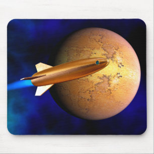 vintage rocket mouse pad