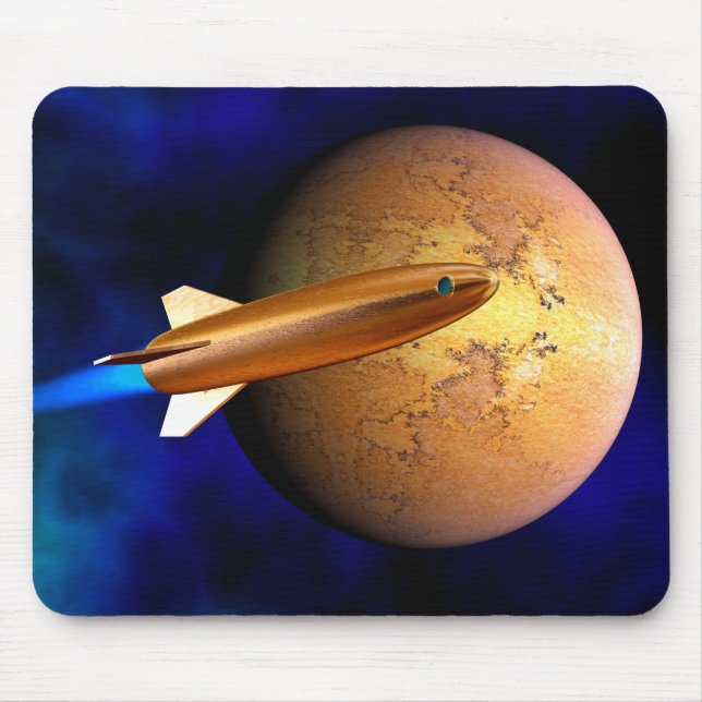 vintage rocket mouse pad (Front)