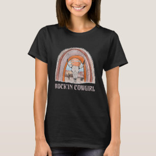Vintage Rock'in Cowgirl Bull Skulls Vaporware Rai T-Shirt
