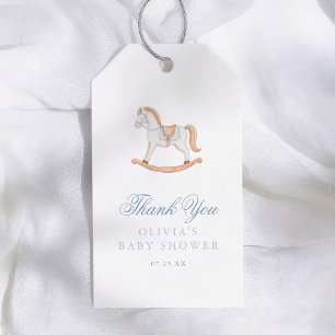 Vintage Rocking Horse Baby Shower Thank You Gift Tags