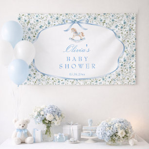Vintage Rocking Horse Boy Baby Shower Banner