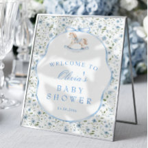 Vintage Rocking Horse Boy Baby Shower Welcome