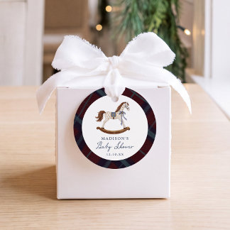 Vintage Rocking Horse Christmas Baby Shower Favour Tags