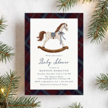 Vintage Rocking Horse Christmas Baby Shower