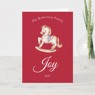Vintage Rocking Horse Christmas Card