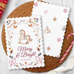 Vintage Rocking Horse Christmas Card