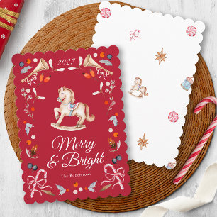 Vintage Rocking Horse Christmas Card