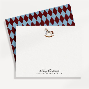 Vintage Rocking Horse Christmas Note Card