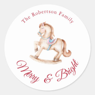 Vintage Rocking Horse Christmas Sticker