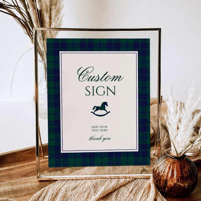 Vintage Rocking Horse Classic Plaid Custom Poster (Creator Uploaded)