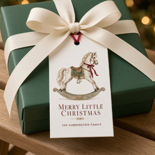 Vintage Rocking Horse Merry Little Christmas Gift Tags