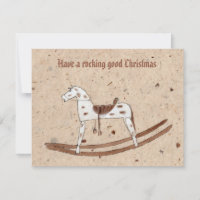 Vintage Rocking Horse on Speckled Rice Paper