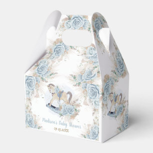 Vintage Rocking Horse Pampas Baby Blue Floral Favour Box