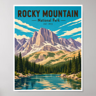 Vintage Rocky Mountain National Park Travel Poster
