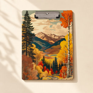 Vintage Rocky Mountains Autumn Custom Text Clipboard