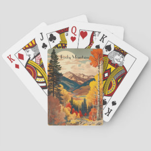 Vintage Rocky Mountains Autumn Custom Text Playing Cards