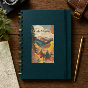 Vintage Rocky Mountains Autumn Custom Text Rectangular Sticker