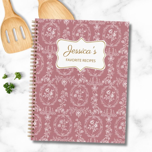 Vintage Rococo Floral Custom Name Recipe Book (Creator Uploaded)