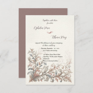 Vintage Rococo Floral wedding Invitation