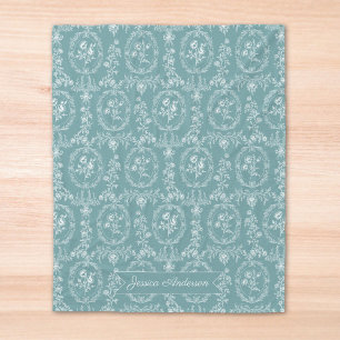Vintage Rococo Flowers Floral Pattern Personalised Fleece Blanket