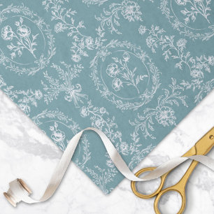 Vintage Rococo Flowers Floral Pattern Tissue Paper