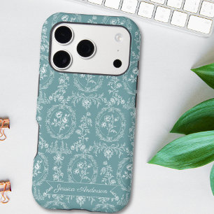 Vintage Rococo Flowers Floral Personalised Name