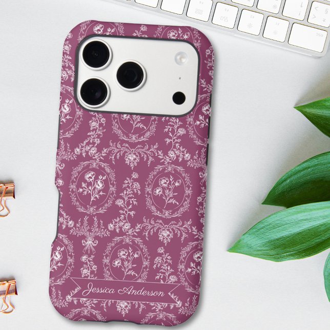 Vintage Rococo Flowers Floral Personalised Name (In situ)