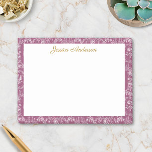 Vintage Rococo Flowers Floral Personalised Name Post-it Notes