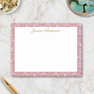 Vintage Rococo Flowers Floral Personalised Name Post-it Notes