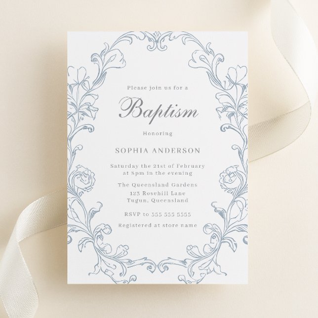 Vintage Rococo Victorian Baptism Invitation (Creator Uploaded)