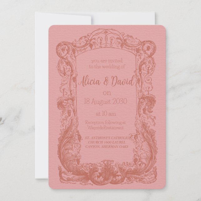 Vintage Rococo Wedding Invitations (Front)