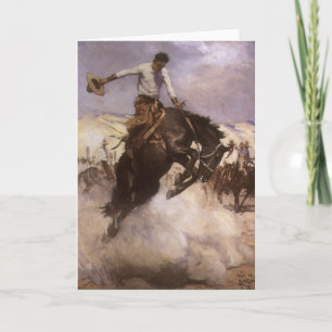 Vintage Rodeo Cowboy, Breezy Riding by WHD Koerner Card