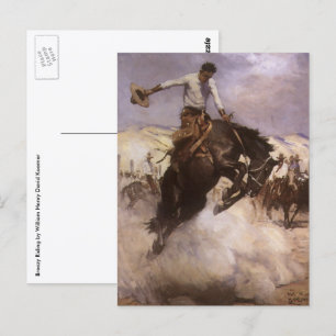 Vintage Rodeo Cowboy, Breezy Riding by WHD Koerner Postcard