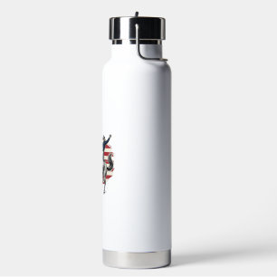 Vintage Rodeo Cowboy Patriotic Horse Rider Vector_ Water Bottle