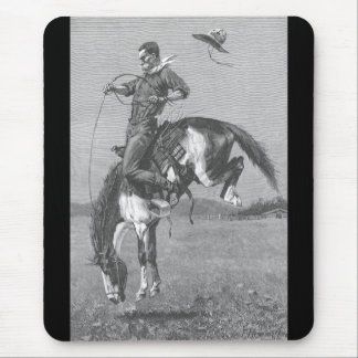 Vintage Rodeo Cowboys, Bucking Bronco by Remington Mouse Pad