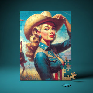 Vintage Rodeo Pin-up Jigsaw Puzzle
