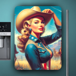 Vintage Rodeo Pin-up Magnet