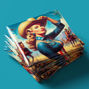 Vintage Rodeo Pin-up Magnet