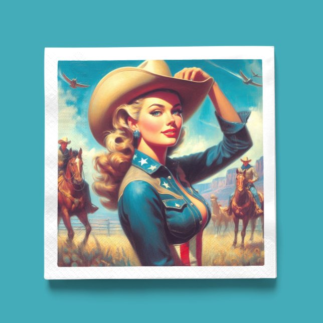 Vintage Rodeo Pin-up Napkin (Creator Uploaded)